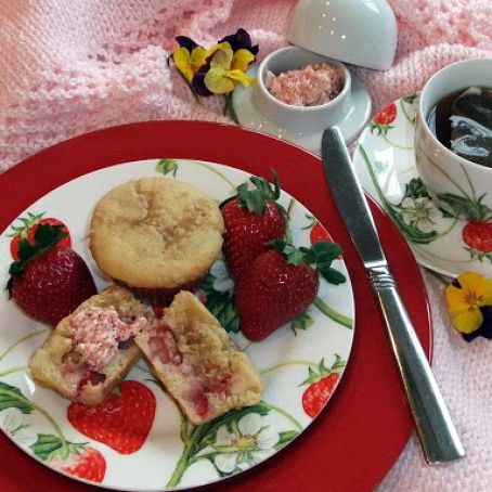 Strawberry Muffins with Strawberry Butter