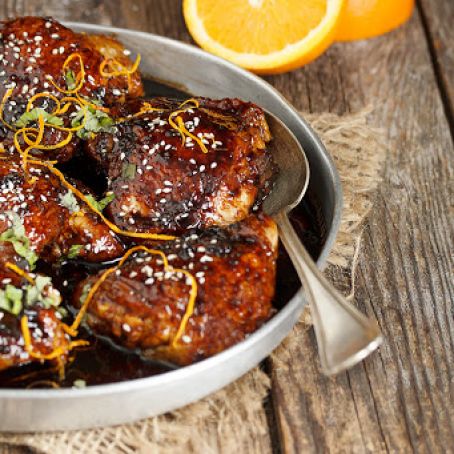 Sticky Sweet and Spicy Asian Chicken Thighs