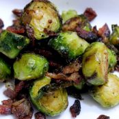 Smoked Brussel Sprouts with Bacon & Onions
