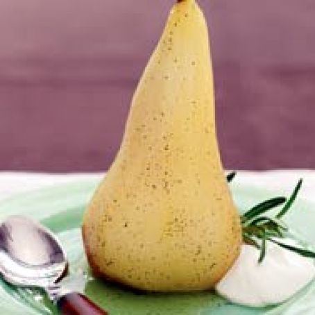 Poached Pears in Rosemary Lemon Syrup