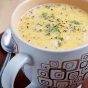 Roasted Cauliflower and Aged White Cheddar Soup