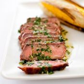 Charcoal-Grilled Argentine Steaks with Chimichurri Sauce