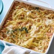 Creamy Baked Fettuccine with Asiago and Thyme