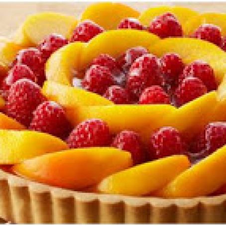 Peach Raspberry Custard Tart