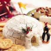 Appetizers: Igloo Cheese Dip with Olive Penguins