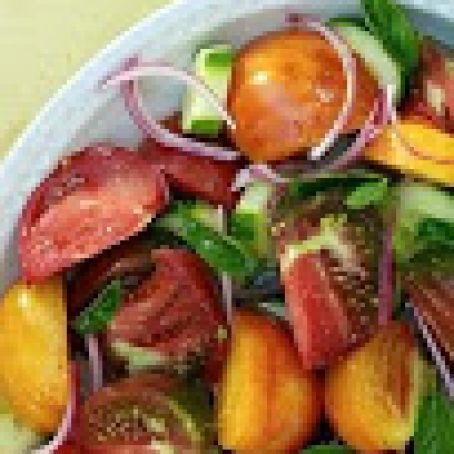 Tomato, Cucumber, and Pickled-Onion Salad