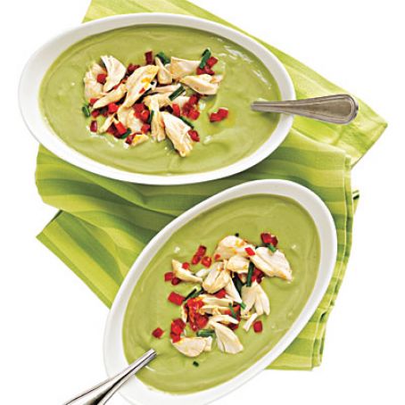 Avocado Buttermilk Soup with Crab Salad