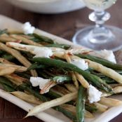 Roasted Green Beans with Goat Cheese
