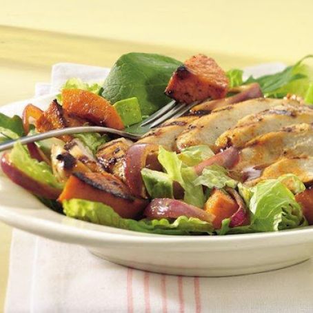 Grilled Chicken and Squash Salad with Lime-Taco Dressing