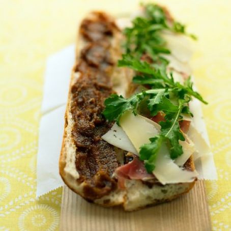 Prosciutto and Fig-Spread Sandwich