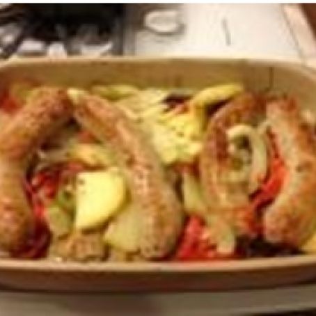 Jeannes's Baked Sausage With Peppers & Potatoes