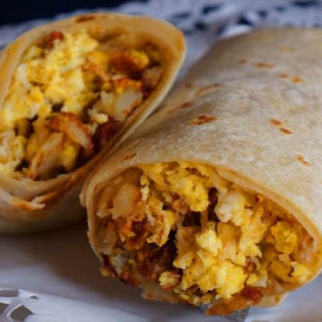 Egg and Bacon Breakfast Burritos