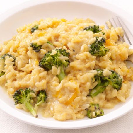Broccoli-Cheddar Oven Risotto