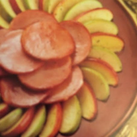 Glazed Apples and Canadian Bacon