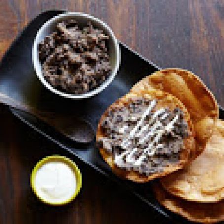 Tostadas with Mashed Black Beans