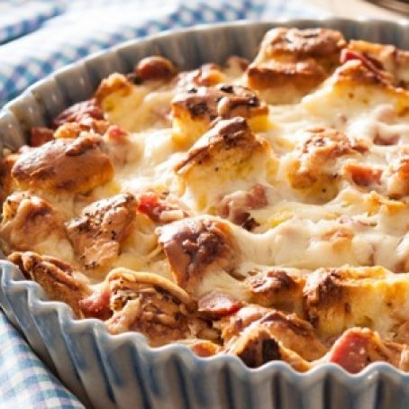 Three Cheese Strata with Ham