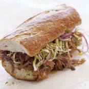 Pulled-Pork Sandwiches with Cabbage, Capers and Herb Slaw
