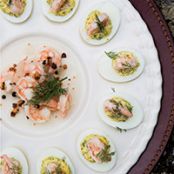 Deviled Eggs with Pickled Shrimp