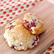 Strawberry Rhubarb Drop Scones