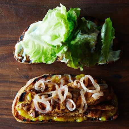 Balsamic Chicken Sandwich with Peach Jam and Brandied Onions