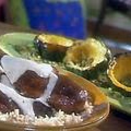 Roasted Balsamic Chicken With Horseradish Froth, Acorn Squash With Pumpkin Seeds, Brown Rice