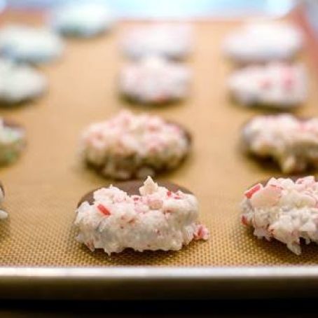 Chocolate candy cane cookies
