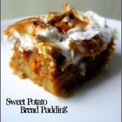 Sweet Potato Bread Pudding with Toasted Marshmallows