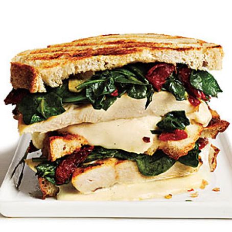 Rosemary Chicken Panini with Spinach and Sun-Dried Tomatoes