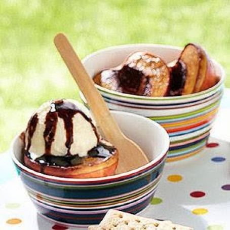 Grilled Balsamic Peaches and Frozen Yogurt