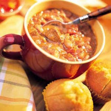 Cowboy Stew and Corn Muffins With Sweet Chile Butter