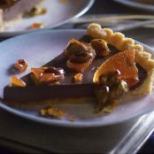Bittersweet Chocolate Tart with Salted Caramelized Pistachios