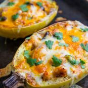 Chicken Enchilada Stuffed Spaghetti Squash