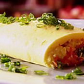 Smoked Salmon and Cream Cheese Omelette with Green Onions