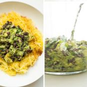 Tex Mex Spaghetti Squash with Black Bean Guacamole