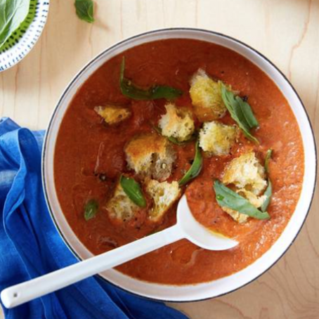 Gazpacho with Olive Oil Croutons