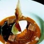 Warm Chocolate Mousse with Pear Sorbet