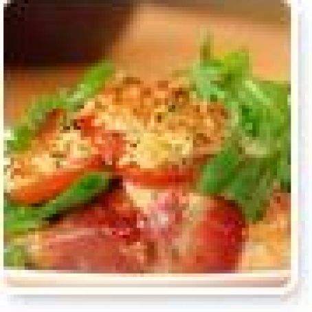 Chicken with Ham and Mozzarella and Broiled Tomatoes