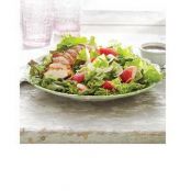Arugula Salad with Parmesan-Crusted Chicken, Asparagus and Strawberries PRINT