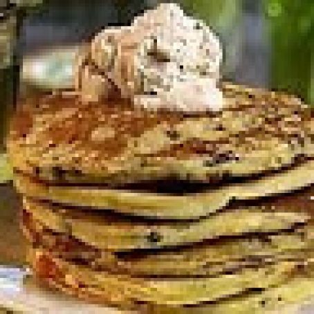Chocolate Chip Pancakes with Cinnamon Cream