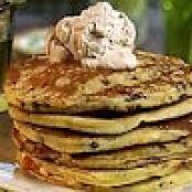 Chocolate Chip Pancakes with Cinnamon Cream