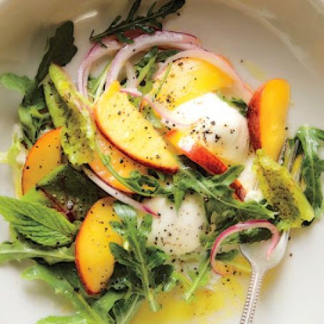 Pickled Nectarine Salad with Burrata