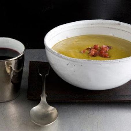 SPLIT PEA SOUP w/FRIED COUNTRY HAM