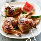 Grilled Chicken with Watermelon Glaze