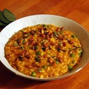 PUMPKIN RISOTTO w/PEAS & SPICY PUMPKIN SEEDS