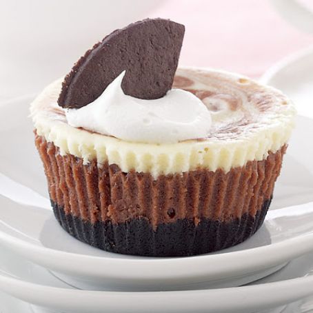 Black Bottomed Nutella Swirl Mini Cheesecakes