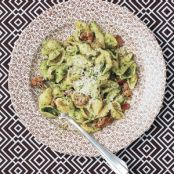 Pecan Pesto Shells With Sausage
