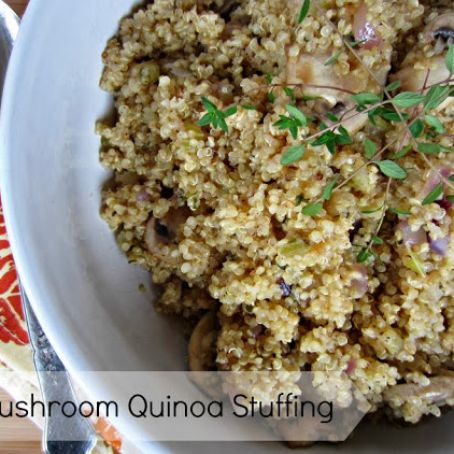 Mushroom Quinoa Stuffing (Vegan and Gluten Free)