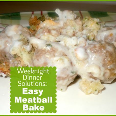 Layered Easy Meatball Bake