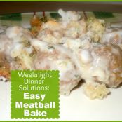 Layered Easy Meatball Bake