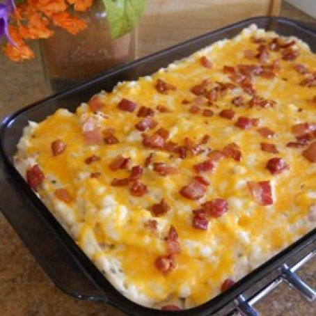 Twice Baked Potato Casserole With Bacon